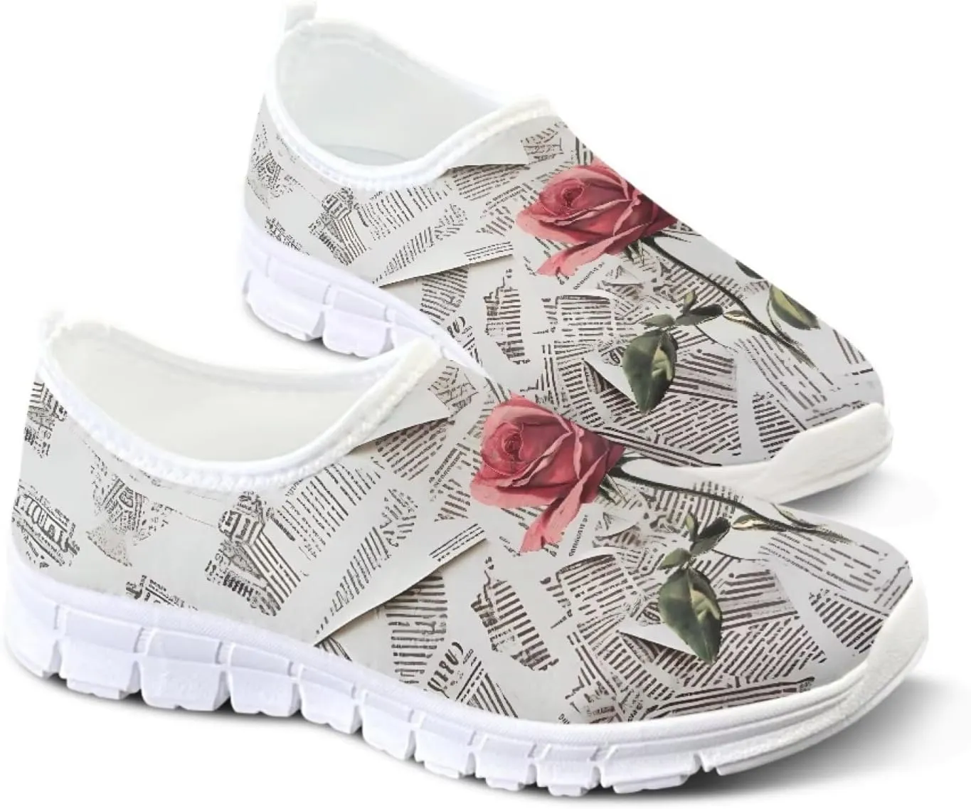 Women's Slip on Sneakers Casual Shoes Loafers Non Slip Breathable Comfortable Walking Sneakers Gifts for Women Girls White Sole Size 5.5-11.5
