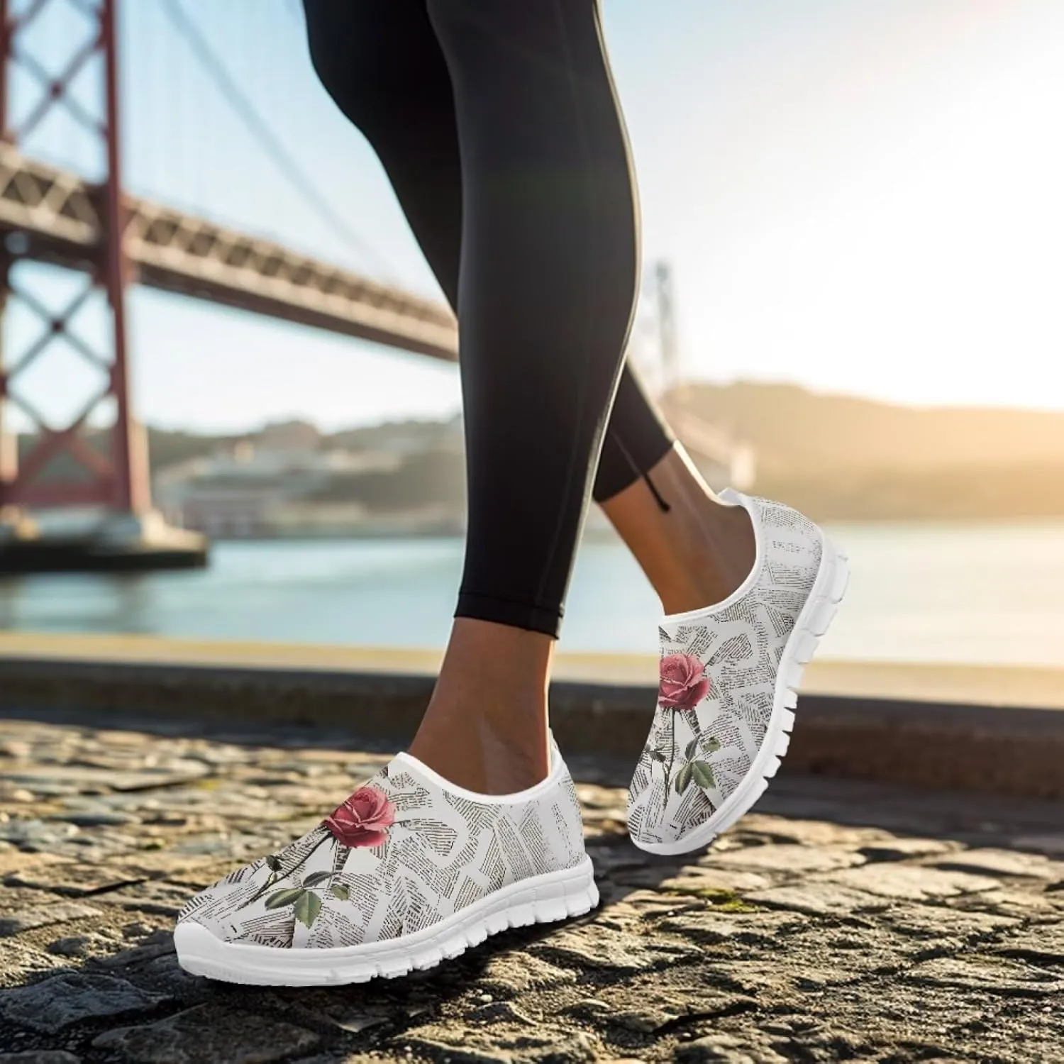 Women's Slip on Sneakers Casual Shoes Loafers Non Slip Breathable Comfortable Walking Sneakers Gifts for Women Girls White Sole Size 5.5-11.5