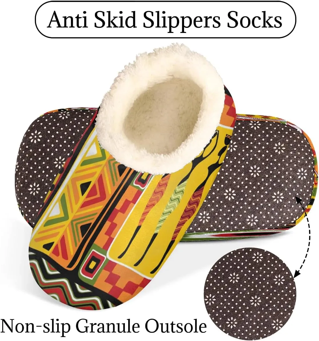 Women's Slippers Comfy Warm House Slippers for Women Men, Fuzzy Slip-on Plush Ladies Slippers Socks for Winter Bedroom Indoor and Outdoor