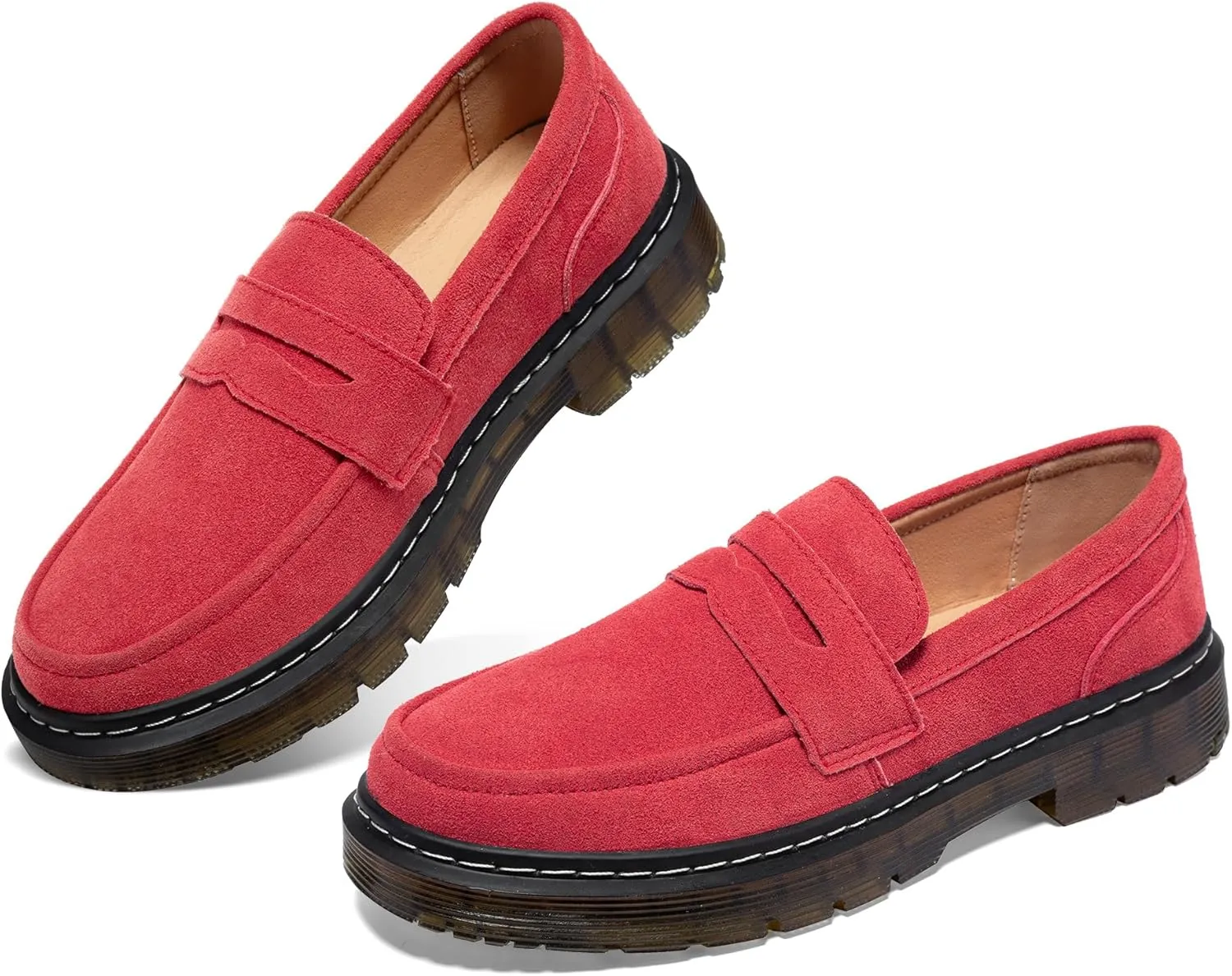 Women's Suede Penny Loafer Comfort Driving Moccasins Casual Slip-Ons Loafer Flats Fashion Women Business Work Shoes