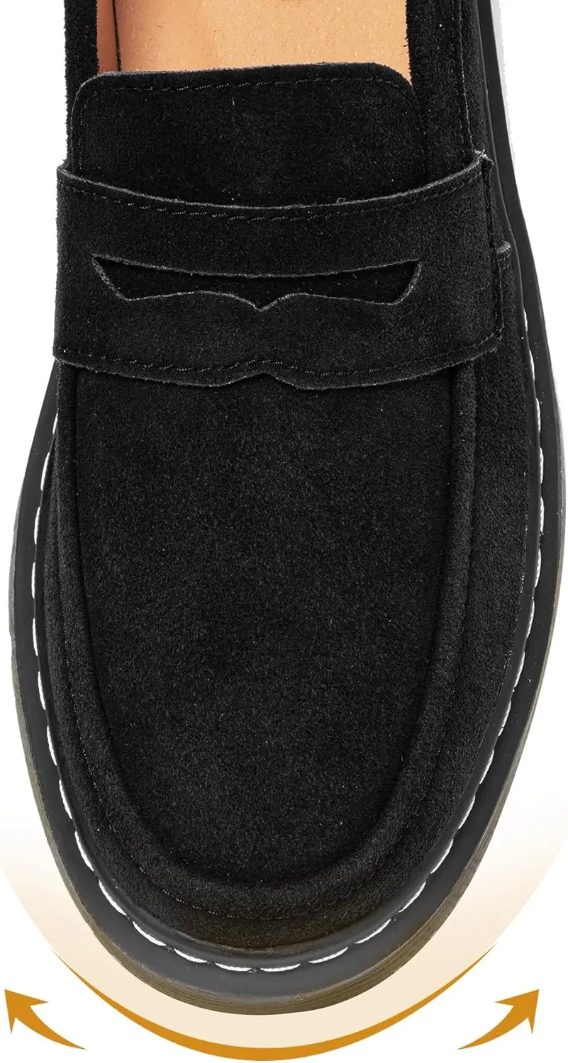 Women's Suede Penny Loafer Comfort Driving Moccasins Casual Slip-Ons Loafer Flats Fashion Women Business Work Shoes