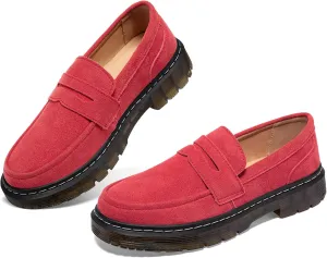 Women's Suede Penny Loafer Comfort Driving Moccasins Casual Slip-Ons Loafer Flats Fashion Women Business Work Shoes