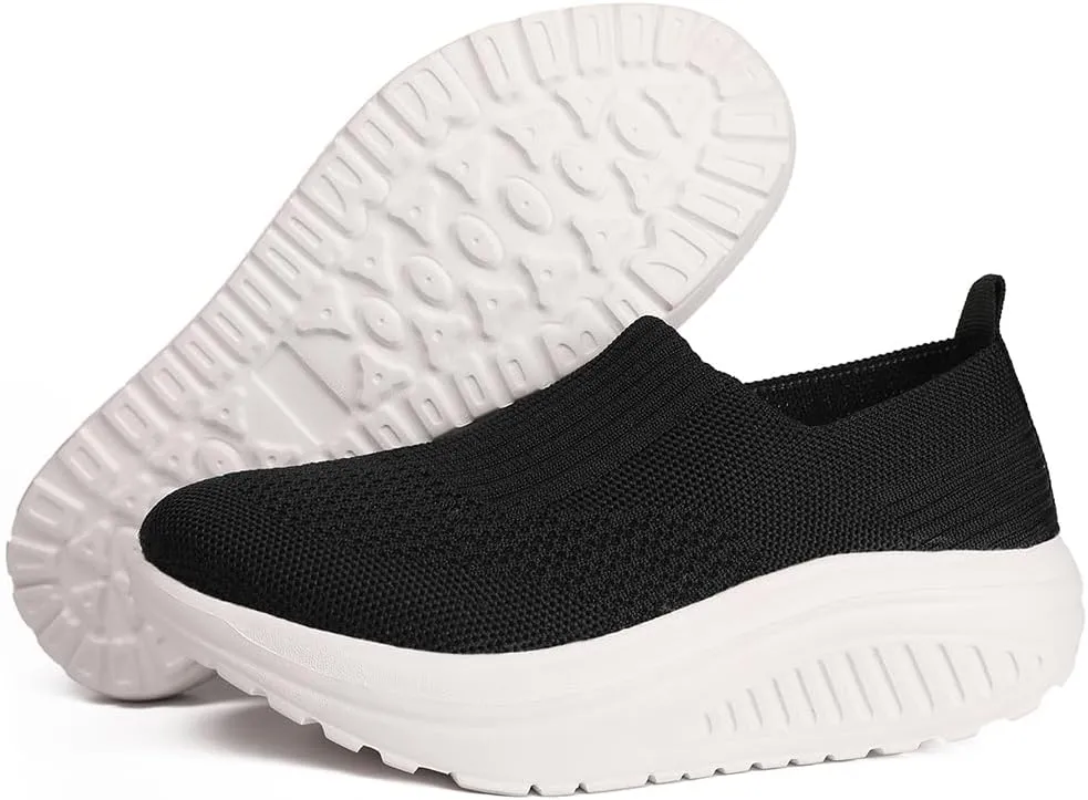 Women's Walking & Jogging Shoes - Light Mesh, Non Slip, Breathable Casual Slip-On Shoes