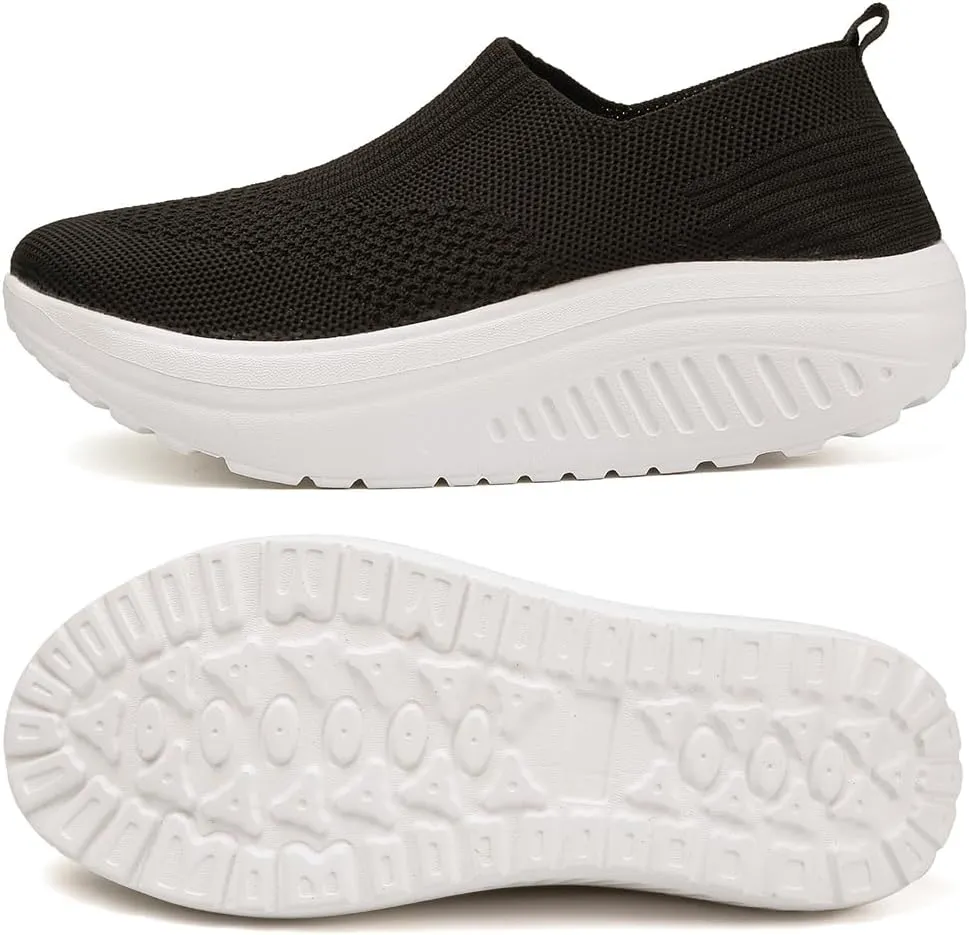 Women's Walking & Jogging Shoes - Light Mesh, Non Slip, Breathable Casual Slip-On Shoes
