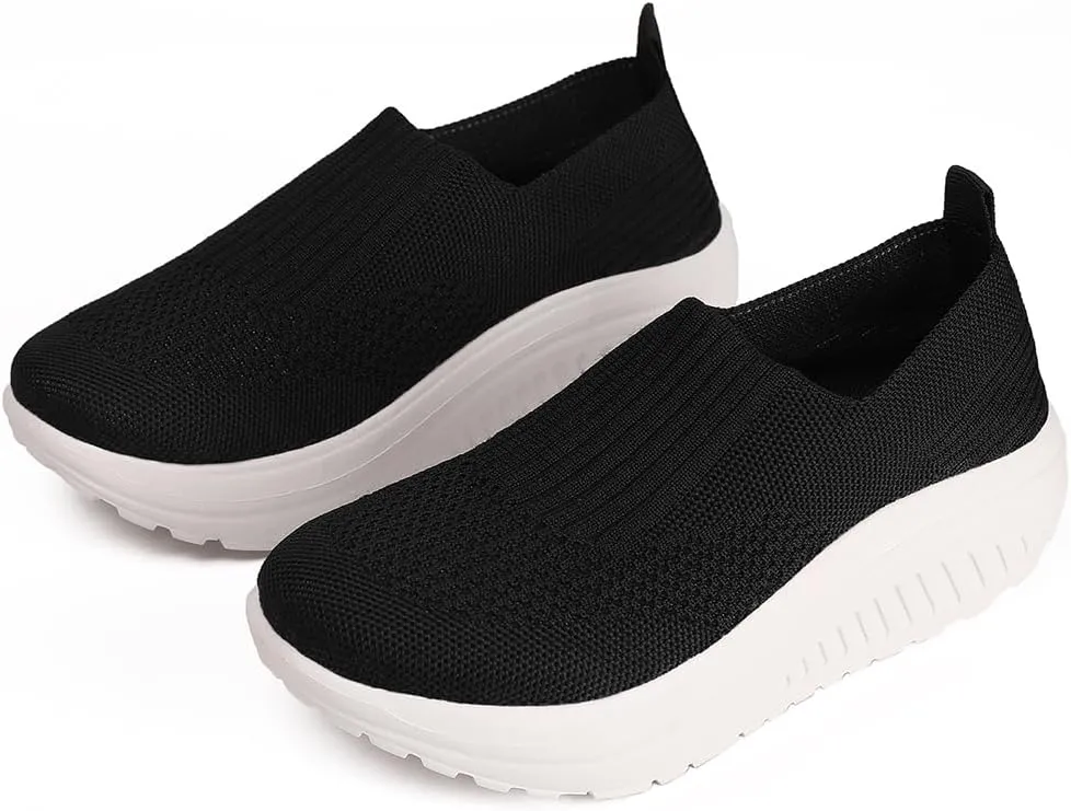 Women's Walking & Jogging Shoes - Light Mesh, Non Slip, Breathable Casual Slip-On Shoes