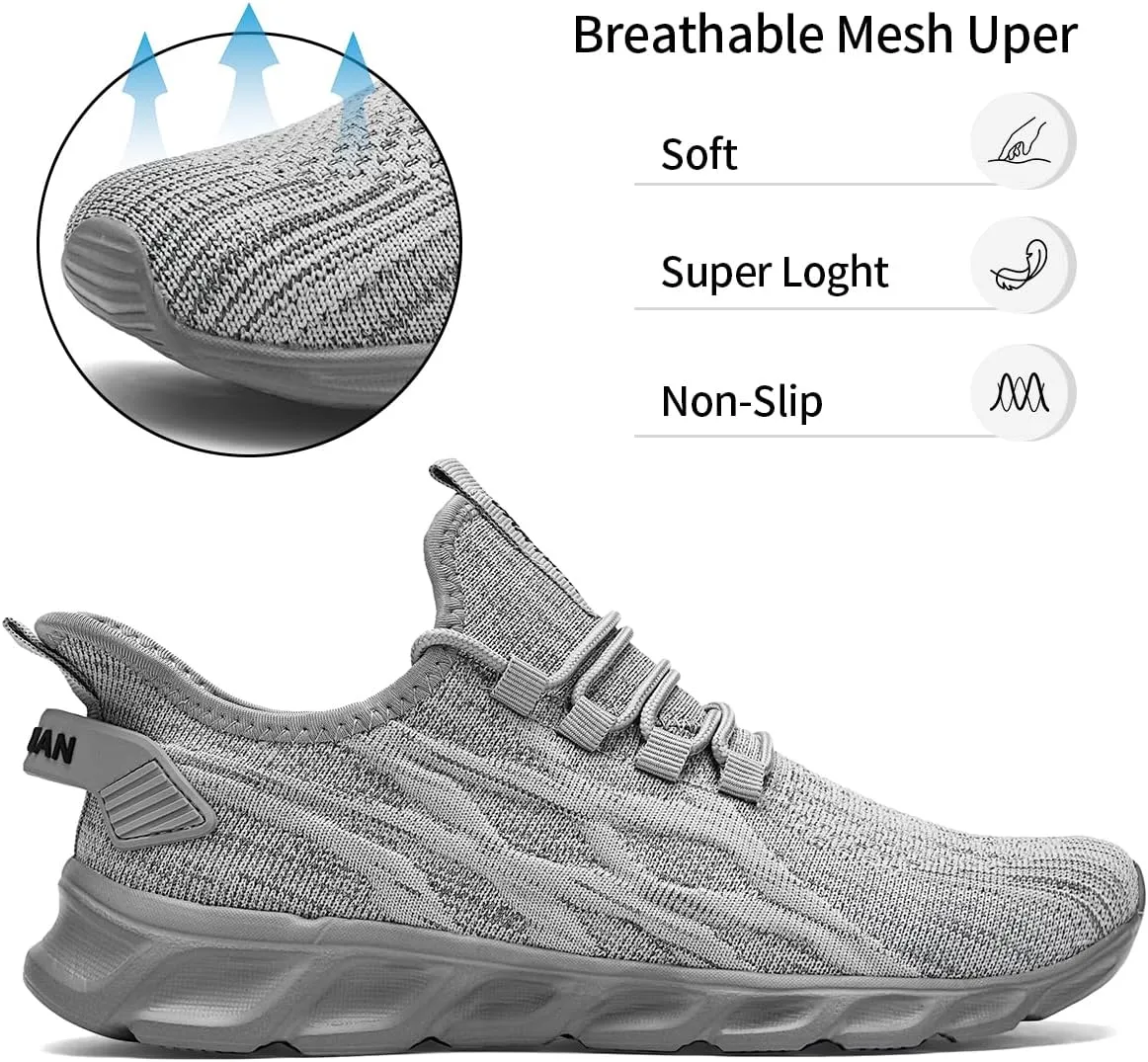 Womens Walking Shoes Slip On Sneakers Tennis Shoes Running Sport Workout Gym Shoes Athletic Non Slip Lightweight Breathable Fashion Casual Shoes for Travel Work