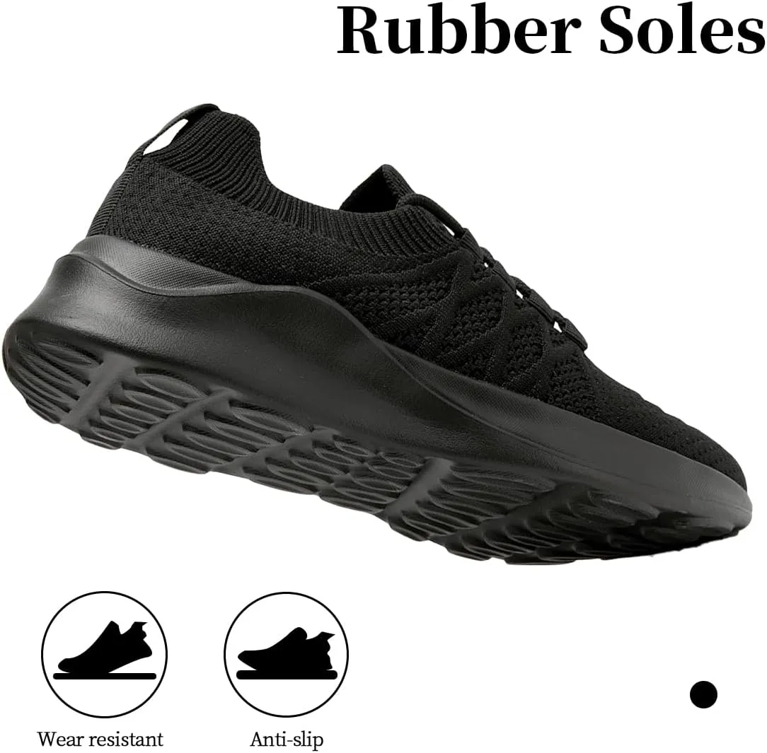 Womens Walking Shoes Tennis Slip On Sneakers Running Sport Workout Gym Shoes Athletic Non Slip Breathable Lightweight Fashion Casual Black US 6 to US 11.5
