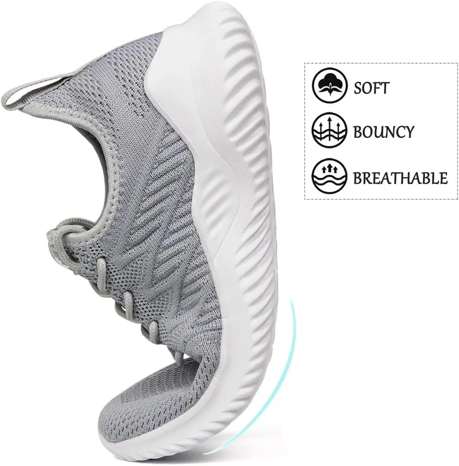 Womens Walking Tennis Shoes - Slip On Memory Foam Lightweight Casual Sneakers for Gym Travel Work