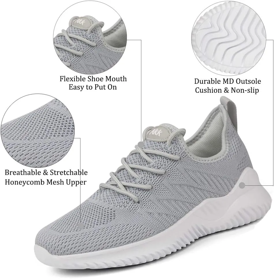 Womens Walking Tennis Shoes - Slip On Memory Foam Lightweight Casual Sneakers for Gym Travel Work