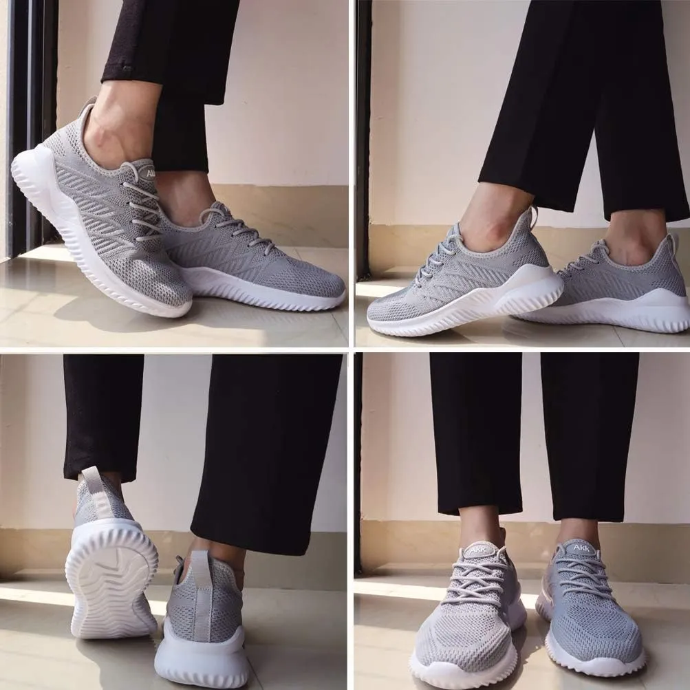 Womens Walking Tennis Shoes - Slip On Memory Foam Lightweight Casual Sneakers for Gym Travel Work
