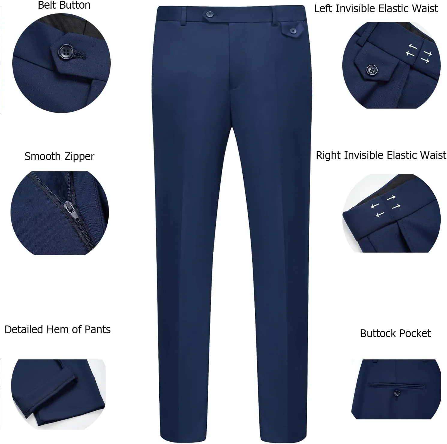 WULFUL Men's 3 Piece Slim Fit Suit Set Two Button Blazer Jacket Vest Pants Tuxedo Set for Party, Wedding and Business