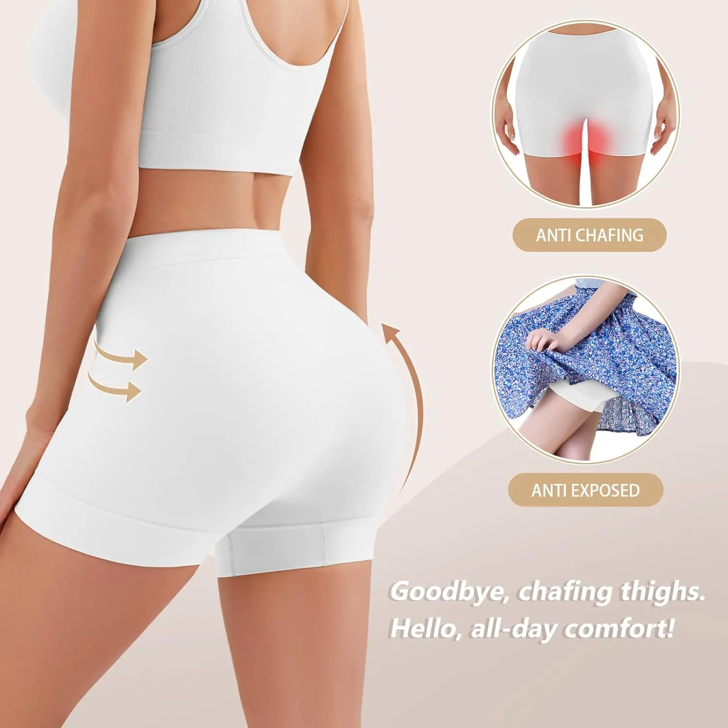 YADIFEN 3 Pack Slip Shorts for Women Under Dress, Anti Chafing Underwear Seamless Shaping Boyshort Panties Comfy Shorts