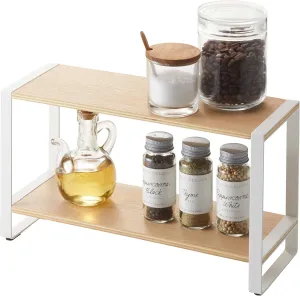 Yamazaki Home Tosca Kitchen Rack - Counter Storage Shelf Organizer - Steel   Wood