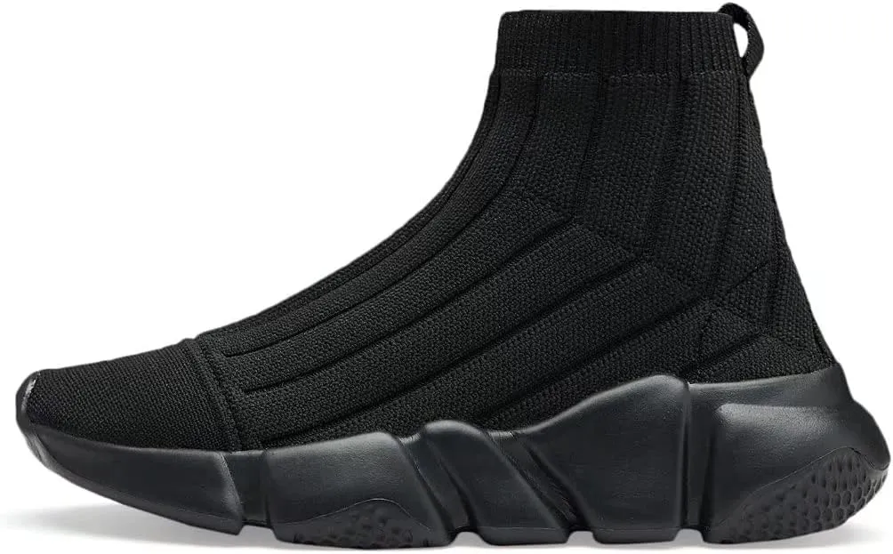YAVY Kids Sneakers for Boys Tennis Shoes Girls Sock Sneakers for Kids Slip on Shoes Breathable high top Athletic Lightweight Walking Running Shoes