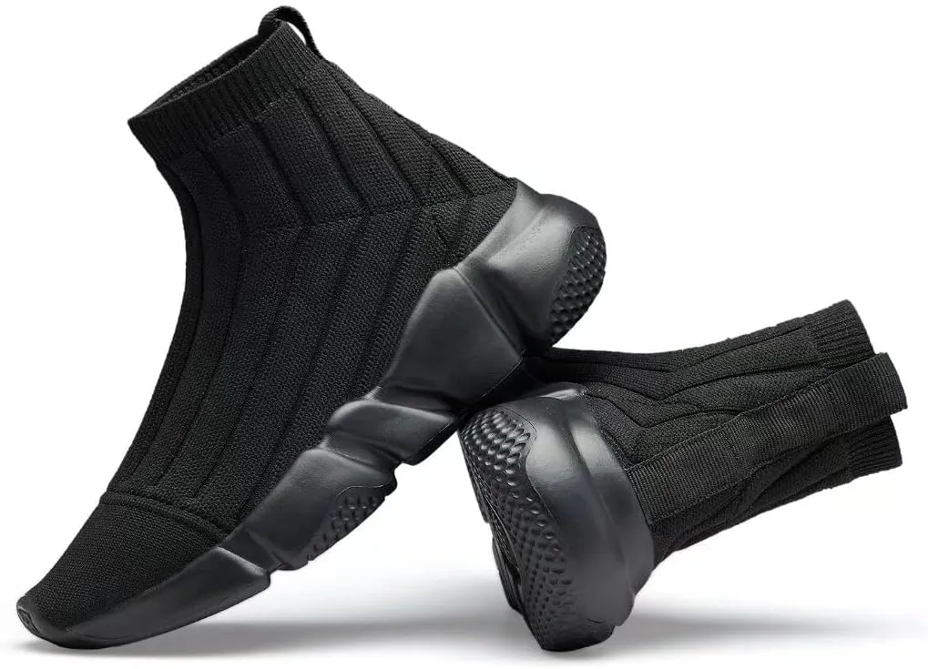 YAVY Kids Sneakers for Boys Tennis Shoes Girls Sock Sneakers for Kids Slip on Shoes Breathable high top Athletic Lightweight Walking Running Shoes
