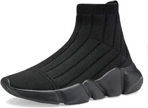 YAVY Kids Sneakers for Boys Tennis Shoes Girls Sock Sneakers for Kids Slip on Shoes Breathable high top Athletic Lightweight Walking Running Shoes