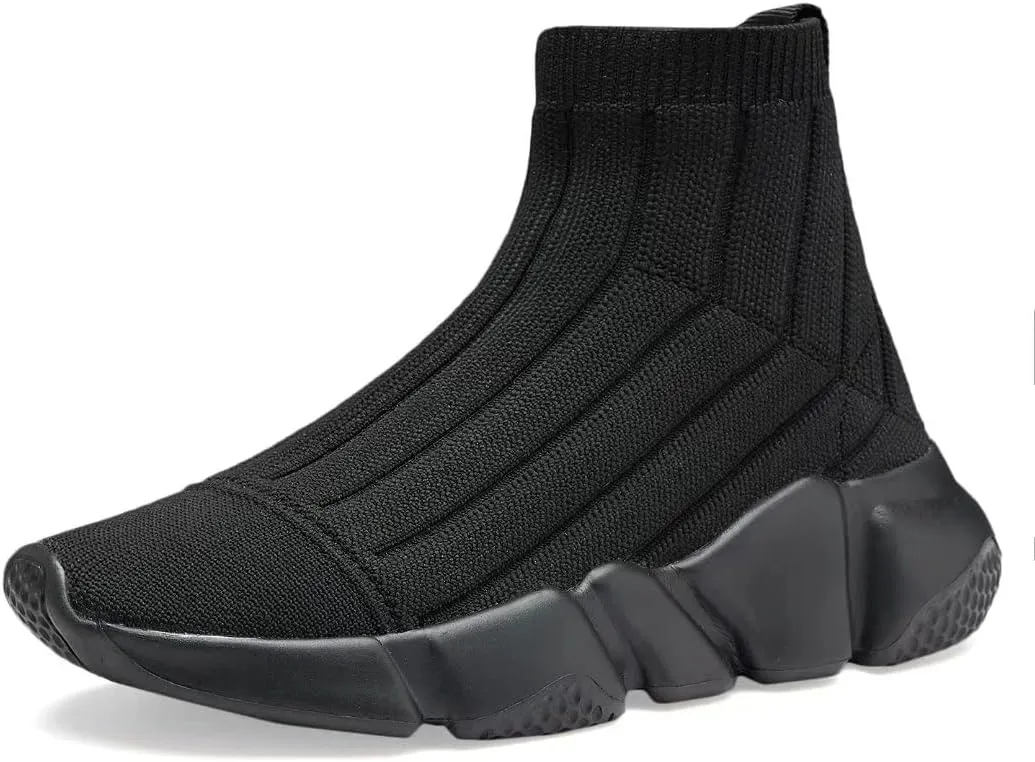 YAVY Kids Sneakers for Boys Tennis Shoes Girls Sock Sneakers for Kids Slip on Shoes Breathable high top Athletic Lightweight Walking Running Shoes