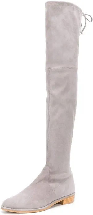 YDN Women Classic Thigh High Closed Round Toe Boots Trendy Low Chunky Heels Over The Knee Party Dress Pumps Suede Shoes