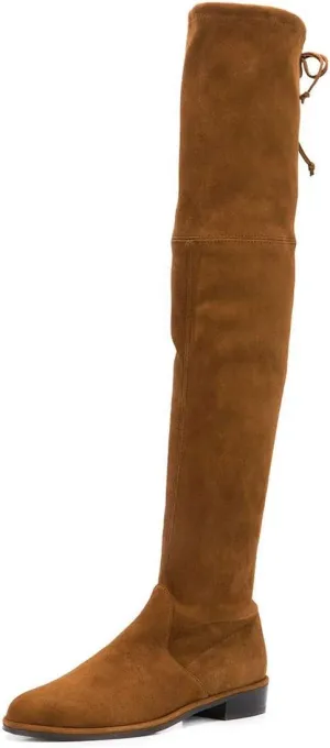 YDN Women Classic Thigh High Closed Round Toe Boots Trendy Low Chunky Heels Over The Knee Party Dress Pumps Suede Shoes