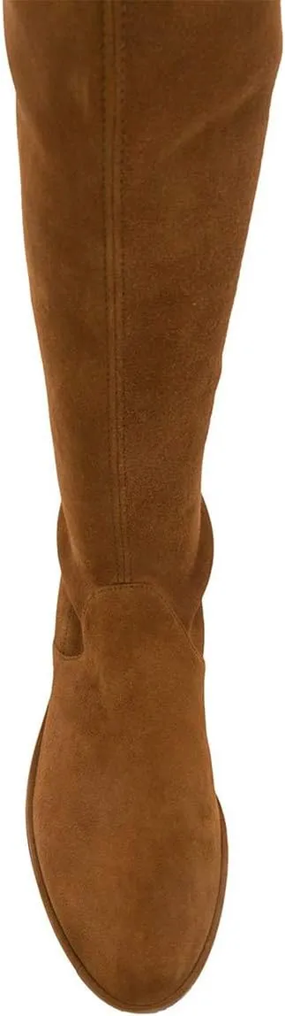 YDN Women Classic Thigh High Closed Round Toe Boots Trendy Low Chunky Heels Over The Knee Party Dress Pumps Suede Shoes