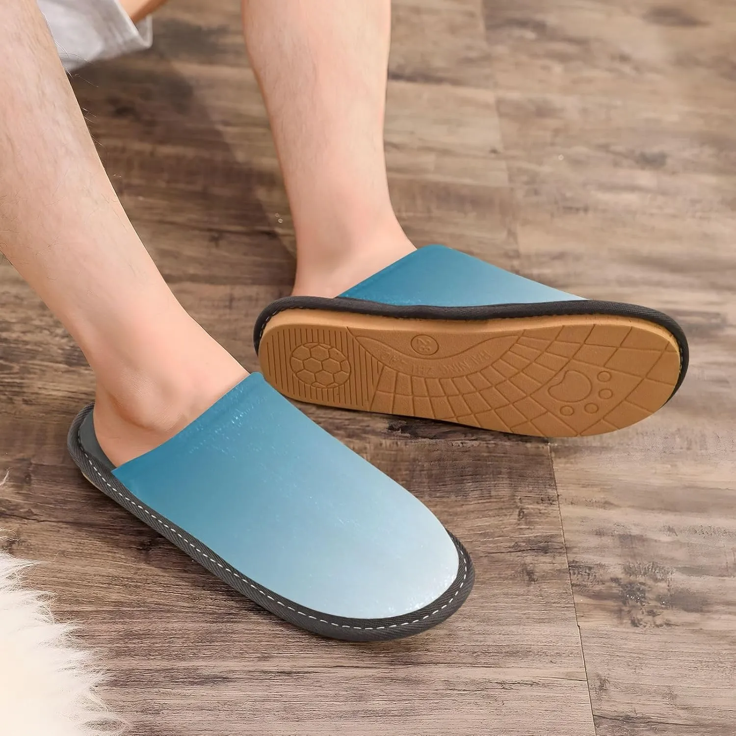 Yellow Lavender Gradient House Slippers for Women Men Non-Slip Comfy Slippers