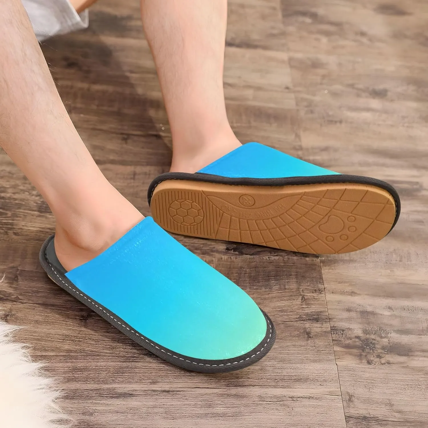 Yellow Lavender Gradient House Slippers for Women Men Non-Slip Comfy Slippers