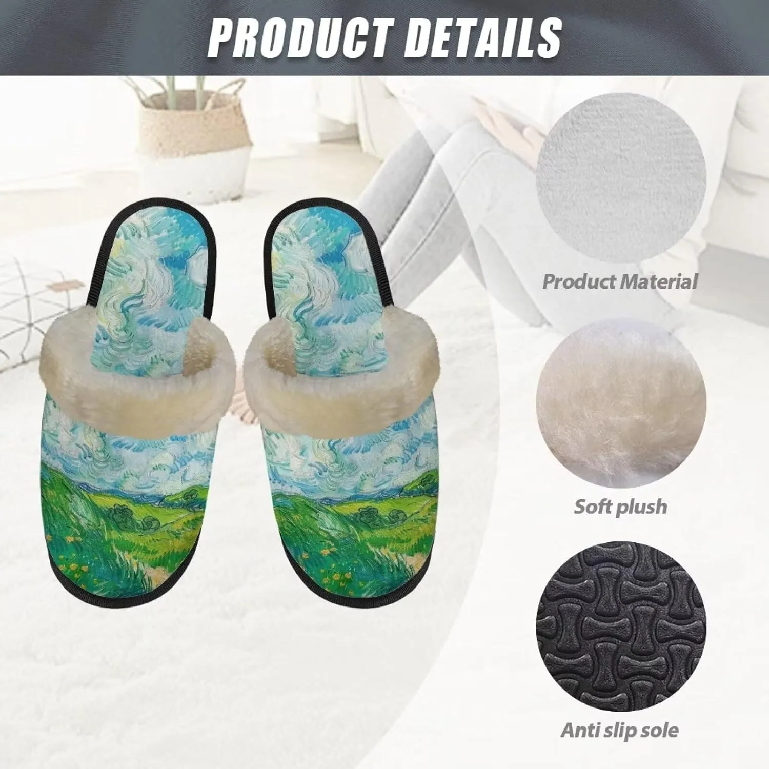 YEXIATODO Comfy House Shoes Women Size XS-XL for Girls Fuzzy Slippers for Men Cotton Slippers