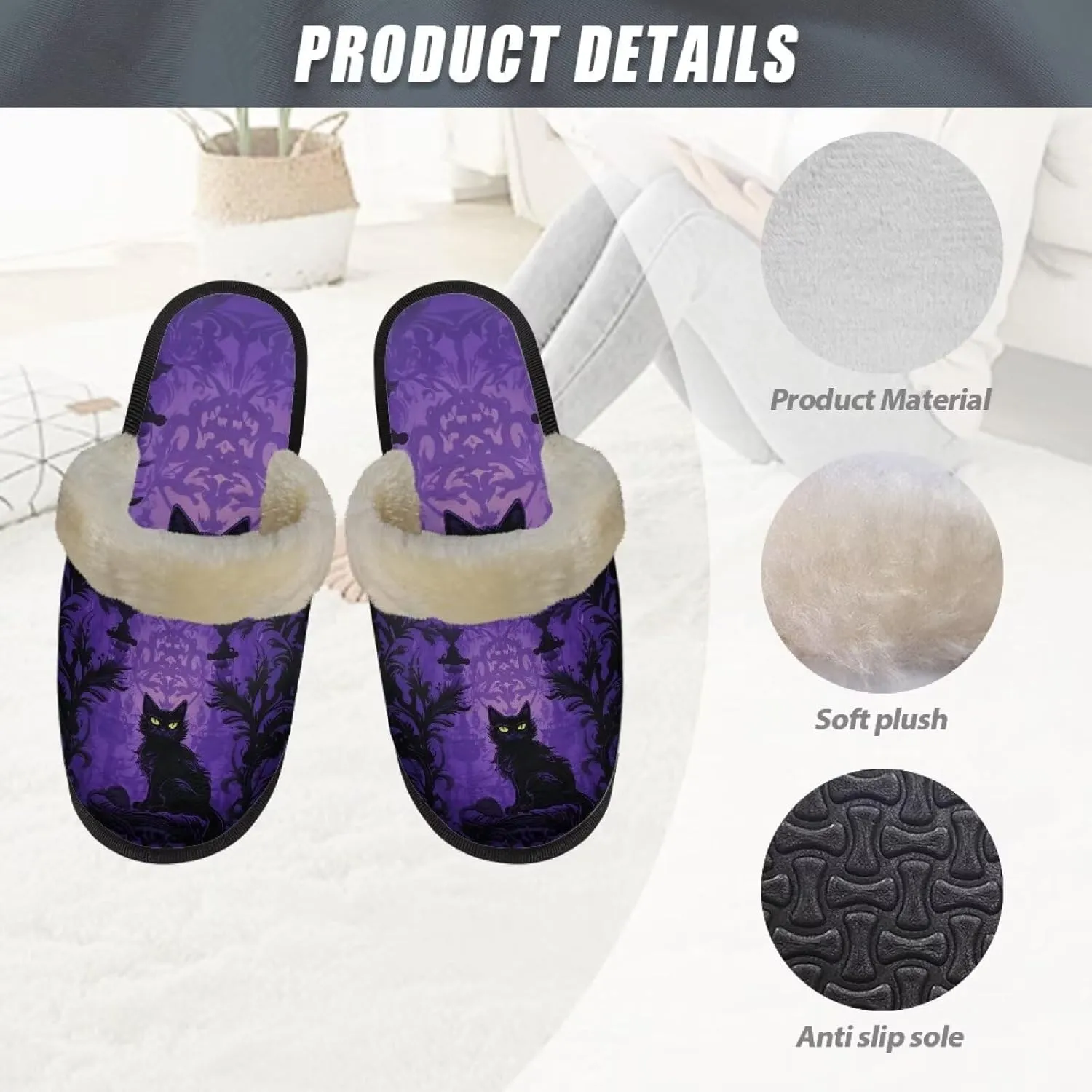 YEXIATODO Comfy House Shoes Women Size XS-XL for Girls Fuzzy Slippers for Men Cotton Slippers
