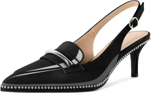 YODEKS Women's Slingback Heels Pointed Toe Low Heel 2.5" Loafers Shoes Size 5-13