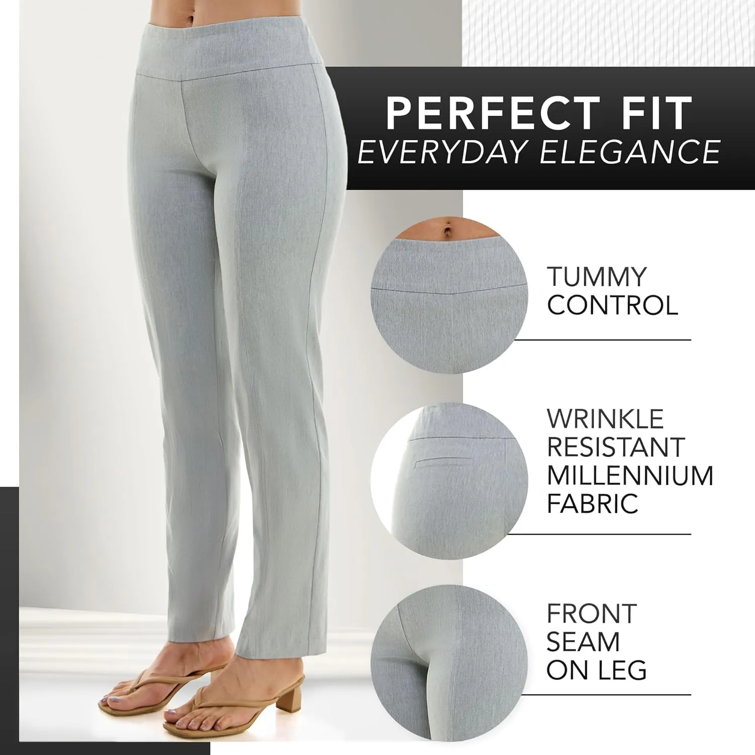 Zac & Rachel Women's Millennium Fabric - Slim Leg Pull-On Pant