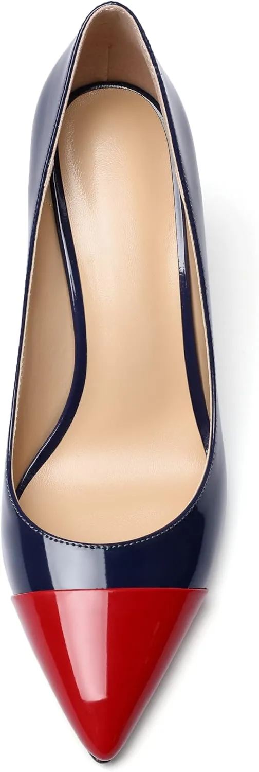 Zamikoo Women's Pointed Toe Classic Pumps Slip On Stiletto Heel Dress Shoes 85mm