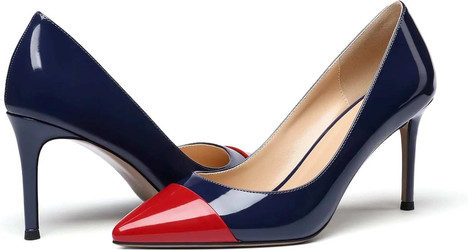 Zamikoo Women's Pointed Toe Classic Pumps Slip On Stiletto Heel Dress Shoes 85mm