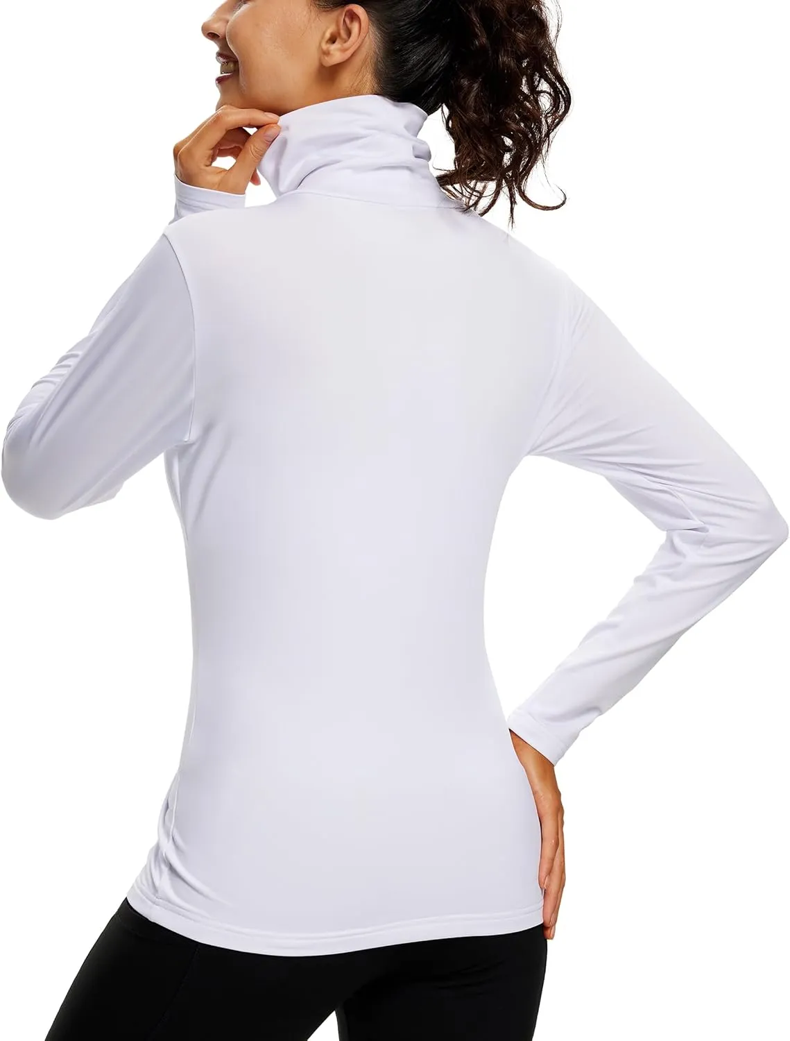 ZUTY 3 Pack Turtleneck Long Sleeve Shirts Thermal Underwear for Women Long Johns Winter Clothes Warm Base Layer Tops